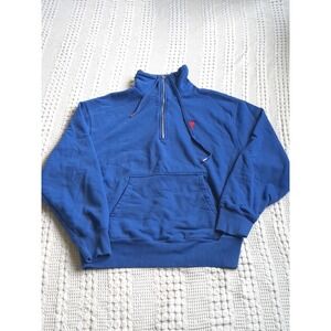 AMI Paris Ami de Coeur Heart Blue  Heavyweight Sweatshirt Size Large